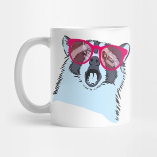 raccoon with rainbow glasses Mug